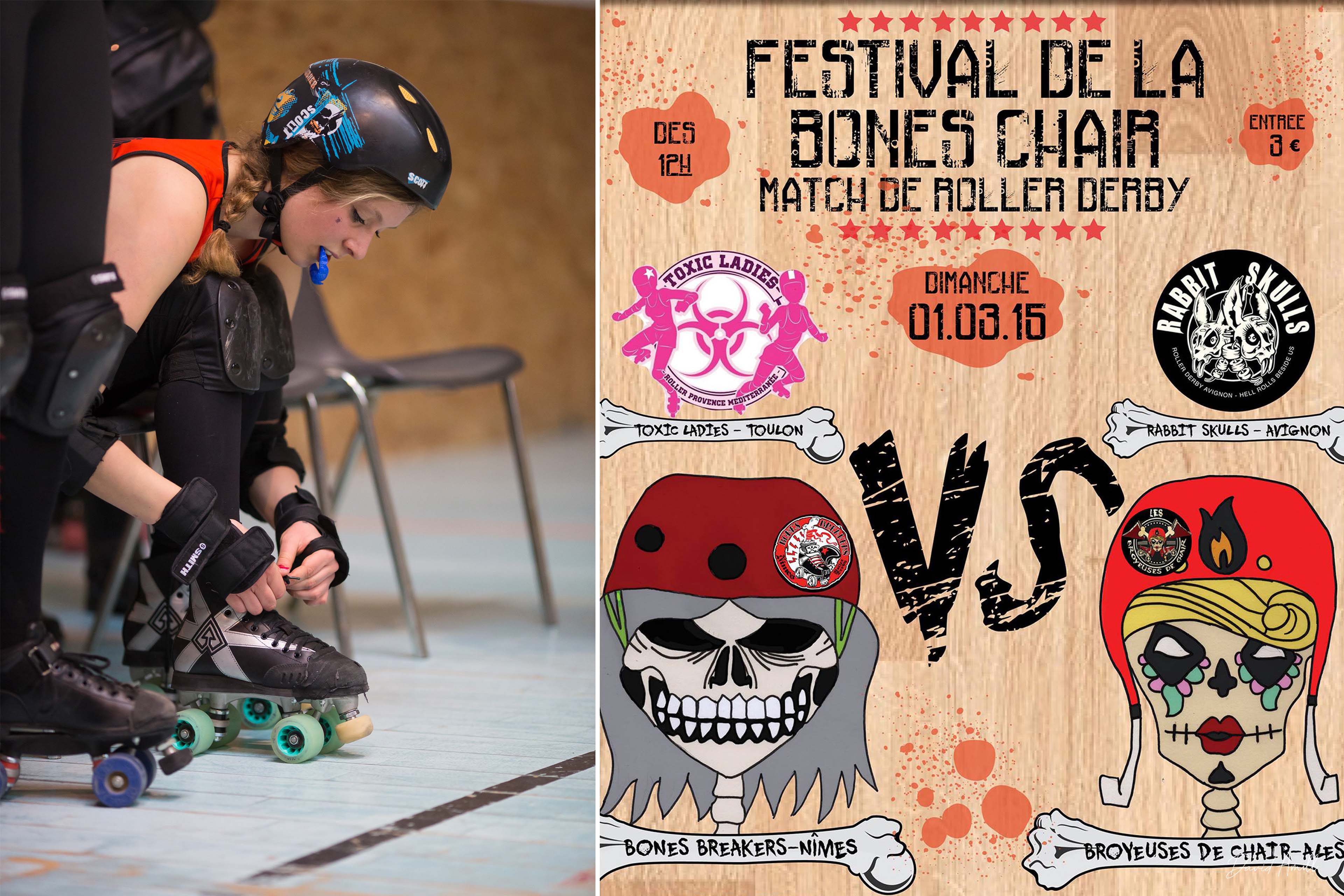 Roller Derby Match Bones Breaker Nimes Broyeuses de chair alès